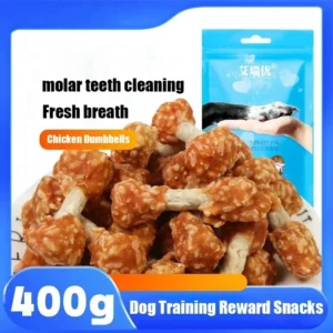 Chicken Dumbbell Dog Snack for Tooth Cleaning and Calcium