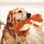 Cats and Dogs Plush Dinosaur Toys Interactive Chew Toys for Small Dogs
