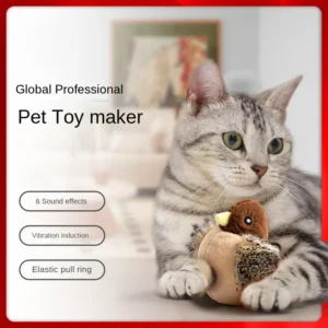 Interactive Cat Toys Flying Bird Cat Toy Flapping Wings Sparrow Catnip Toys Vivid Chirpi]ng Simulation Bird Interactive Cat Toy